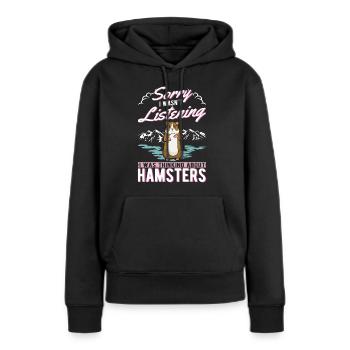 Hamster Hamster Roue Golden Hamster Hamster - Sweat à capuche Premium bio Femme - noir - Devant - Julia (174cm)