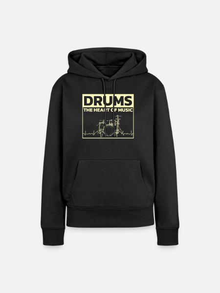 Drums Schlagzeuger Schlagzeugspieler Drummer - Frauen Premium Bio Hoodie - Schwarz