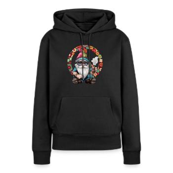 Hippie Gnom Cannabis Peace Gras Hippie Kostüm - Frauen Premium Bio Hoodie - Schwarz - Vorne - Julia (174cm)