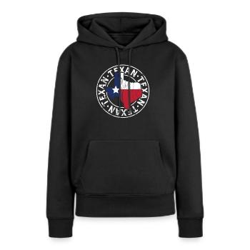 Dictons texans Texas Pride Texan - Sweat à capuche Premium bio Femme - noir - Devant - Julia (174cm)