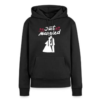 gerade geheiratet Hochzeitspaar Hochzeit Geschenk - Frauen Premium Bio Hoodie - Schwarz - Vorne - Julia (174cm)