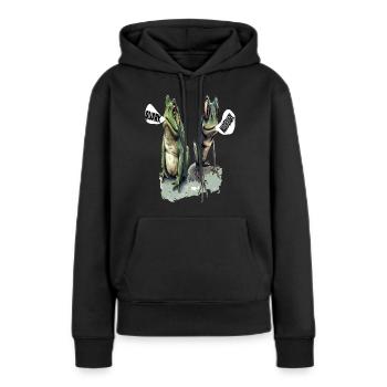 caillé têtard grenouille caillé régime alimentaire faible en gras jeu de mots quark - Sweat à capuche Premium bio Femme - noir - Devant - Julia (174cm)