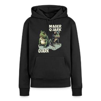 caillé têtard grenouille caillé régime alimentaire faible en gras jeu de mots quark - Sweat à capuche Premium bio Femme - noir - Devant - Julia (174cm)
