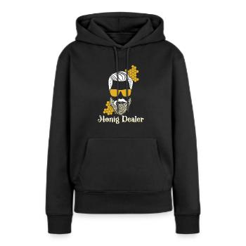 Honig Dealer - Frauen Premium Bio Hoodie - Schwarz - Vorne - Julia (174cm)