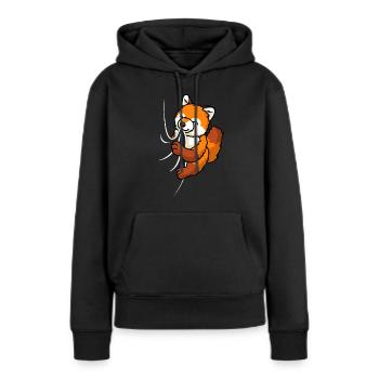 Biting Fox - Women’s Premium Organic Hoodie - black - Front - Julia (174cm)