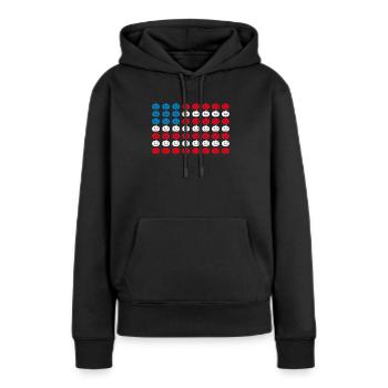 Citrouille d’Halloween Drapeau américain Patriotisme - Sweat à capuche Premium bio Femme - noir - Devant - Julia (174cm)