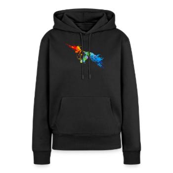 Spray Paint Owl Colorful Owl - Women’s Premium Organic Hoodie - black - Front - Julia (174cm)