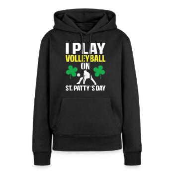 Je joue au volleyball le jour de la Saint-Patty - Sweat à capuche Premium bio Femme - noir - Devant - Julia (174cm)