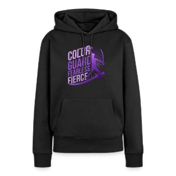 Garde de couleur Intrépide Féroce - Sweat à capuche Premium bio Femme - noir - Devant - Julia (174cm)