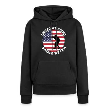 Vereint Stehen Wir Geteilt Fallen Wir - Frauen Premium Bio Hoodie - Schwarz - Vorne - Julia (174cm)