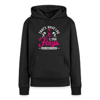 Garde de couleur - Sweat à capuche Premium bio Femme - noir - Devant - Julia (174cm)