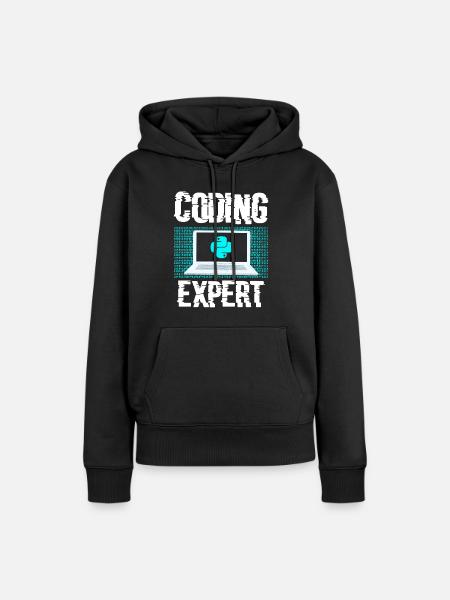Coding Experte Coder Programmieren Programmierer - Frauen Premium Bio Hoodie - Schwarz