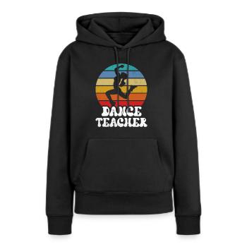 Professeur de danse École de danse Professeur de danse Cours de danse - Sweat à capuche Premium bio Femme - noir - Devant - Julia (174cm)
