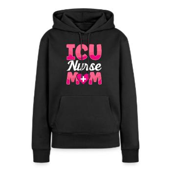 Infirmière en soins intensifs Maman Soins intensifs - Sweat à capuche Premium bio Femme - noir - Devant - Julia (174cm)