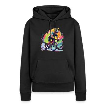 Vélo de route Vélo de route Vélo de route Vélo pour hommes - Sweat à capuche Premium bio Femme - noir - Devant - Julia (174cm)