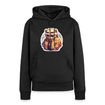 Bär Bären Dicker Bär Bären Papa - Frauen Premium Bio Hoodie - Schwarz - Vorne - Julia (174cm)