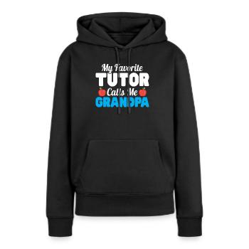 Tuteur Cadeau Tuteur - Sweat à capuche Premium bio Femme - noir - Devant - Julia (174cm)