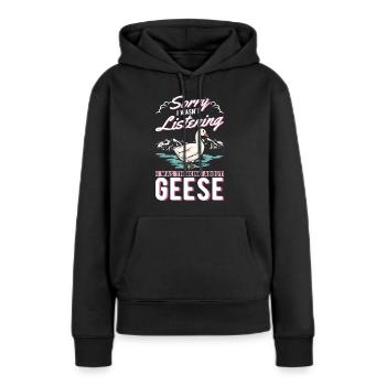 Oies Cadeau Oie Éleveur Oie Oie - Sweat à capuche Premium bio Femme - noir - Devant - Julia (174cm)
