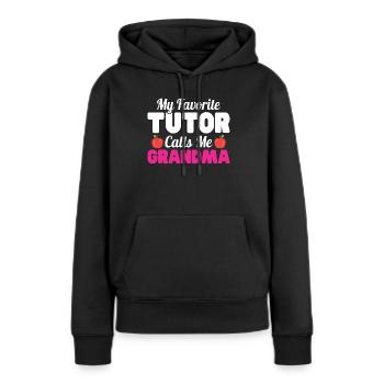 Tuteur Cadeau Tuteur - Sweat à capuche Premium bio Femme - noir - Devant - Julia (174cm)