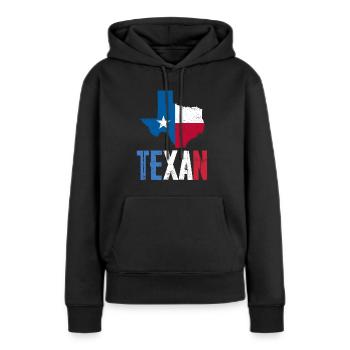 Texan texan Texas Pride Dictons - Sweat à capuche Premium bio Femme - noir - Devant - Julia (174cm)