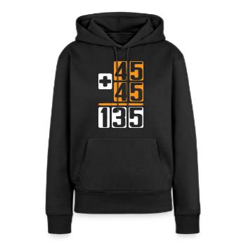 45 + 45 = 135 6 - Frauen Premium Bio Hoodie - Schwarz - Vorne - Julia (174cm)