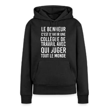 Collègue Femme Meilleure Copine Qui Juge - Sweat à capuche Premium bio Femme - noir - Devant - Julia (174cm)