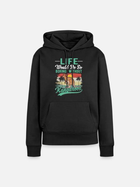 Australisches Känguru Australien Kangaroo - Frauen Premium Bio Hoodie - Schwarz