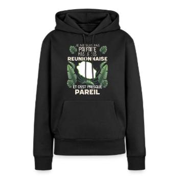 Mon Epouse Réunionnaise Est Parfaite Cadeau Femme - Sweat à capuche Premium bio Femme - noir - Devant - Julia (174cm)