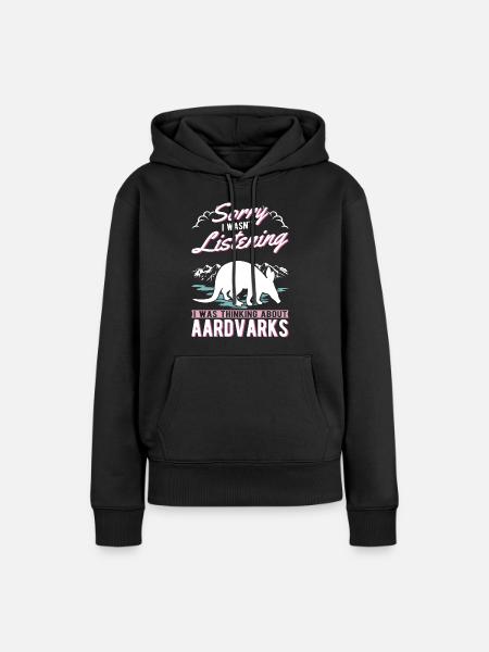 Erdferkel Geschenk Aardvark - Frauen Premium Bio Hoodie - Schwarz