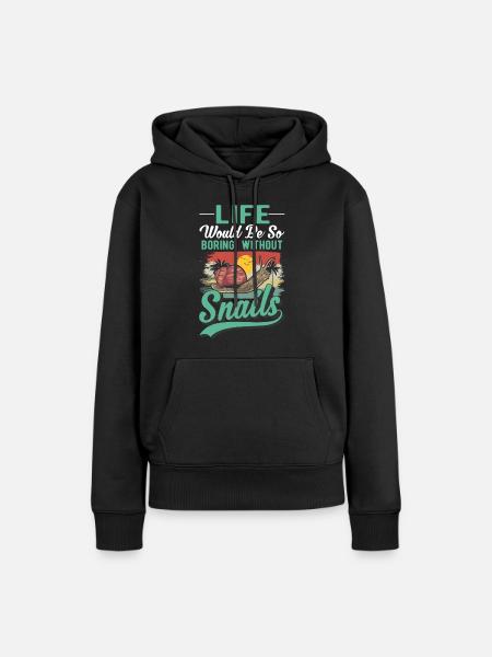 Schnecke Geschenk Weinbergschnecke - Frauen Premium Bio Hoodie - Schwarz