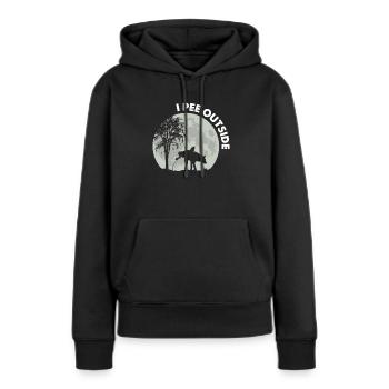 Je fais dehors chien - Sweat à capuche Premium bio Femme - noir - Devant - Julia (174cm)