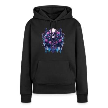 Crâne Crâne Crânes Crâne Squelette - Sweat à capuche Premium bio Femme - noir - Devant - Julia (174cm)