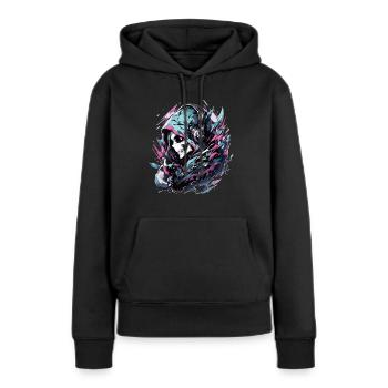 Crâne Crâne Crânes Crâne Squelette - Sweat à capuche Premium bio Femme - noir - Devant - Julia (174cm)
