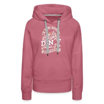 Ich werde verfolgt - DNF - Geocaching Geocacher - Frauen Premium Bio Hoodie - Malve - Vorne - Isabella (175cm)