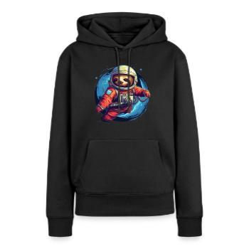 Paresseux dans l’espace - Sweat à capuche Premium bio Femme - noir - Devant - Julia (174cm)