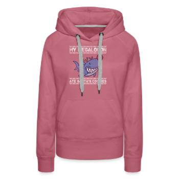 Mon mégalodon a mangé les biscuits - Sweat à capuche Premium bio Femme - mauve - Devant - Isabella (175cm)
