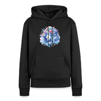 Licornes Licornes Licorne fête Licornes - Sweat à capuche Premium bio Femme - noir - Devant - Julia (174cm)