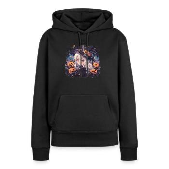 Sorcière Helloween Sorcières Tenue Sorcières Sorcières - Sweat à capuche Premium bio Femme - noir - Devant - Julia (174cm)