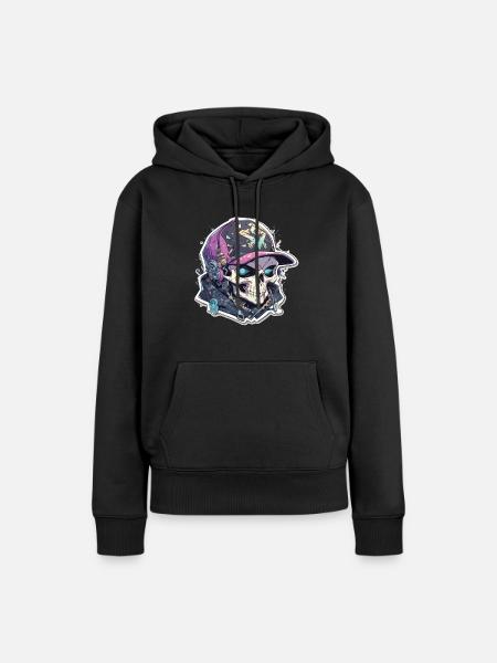Totenkopf - Frauen Premium Bio Hoodie - Schwarz