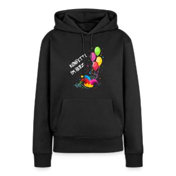 Konfetti Im Herz Narrenkappe - Frauen Premium Bio Hoodie - Schwarz - Vorne - Julia (174cm)