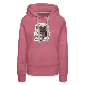 Carlin Carlin Chien Pug Cadeaux Carlin Amoureux du Carlin - Sweat à capuche Premium bio Femme - mauve - Devant - Isabella (175cm)