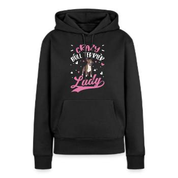 Crazy Bull Terrier Mme Bull Terrier - Sweat à capuche Premium bio Femme - noir - Devant - Julia (174cm)