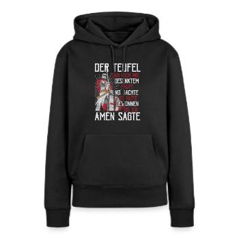 Der Teufel hat mich gesehen Tempelritter Kreuzzug - Frauen Premium Bio Hoodie - Schwarz - Vorne - Julia (174cm)