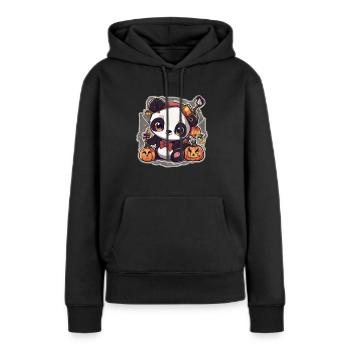 Panda Panda Halloween Pandas Panda Bébé - Sweat à capuche Premium bio Femme - noir - Devant - Julia (174cm)