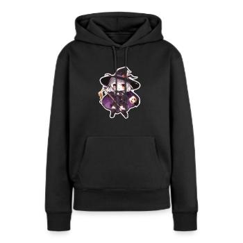Costume de sorcière Chapeau de sorcière Sorcière Halloween - Sweat à capuche Premium bio Femme - noir - Devant - Julia (174cm)