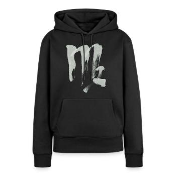 Signe du zodiaque Vierge - Sweat à capuche Premium bio Femme - noir - Devant - Julia (174cm)