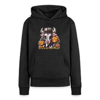 Kuh Halloween Milchkuh Kühe Kuhschädel - Frauen Premium Bio Hoodie - Schwarz - Vorne - Julia (174cm)