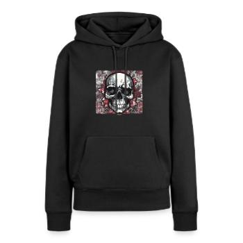 Crânes Crâne Crâne Crâne Os du crâne - Sweat à capuche Premium bio Femme - noir - Devant - Julia (174cm)