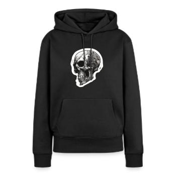 Crânes Crâne Crâne Crâne Os du crâne - Sweat à capuche Premium bio Femme - noir - Devant - Julia (174cm)