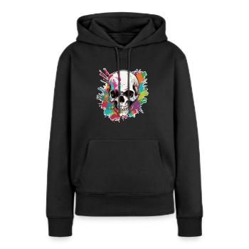 Crânes Crâne Crâne Crâne Os du crâne - Sweat à capuche Premium bio Femme - noir - Devant - Julia (174cm)